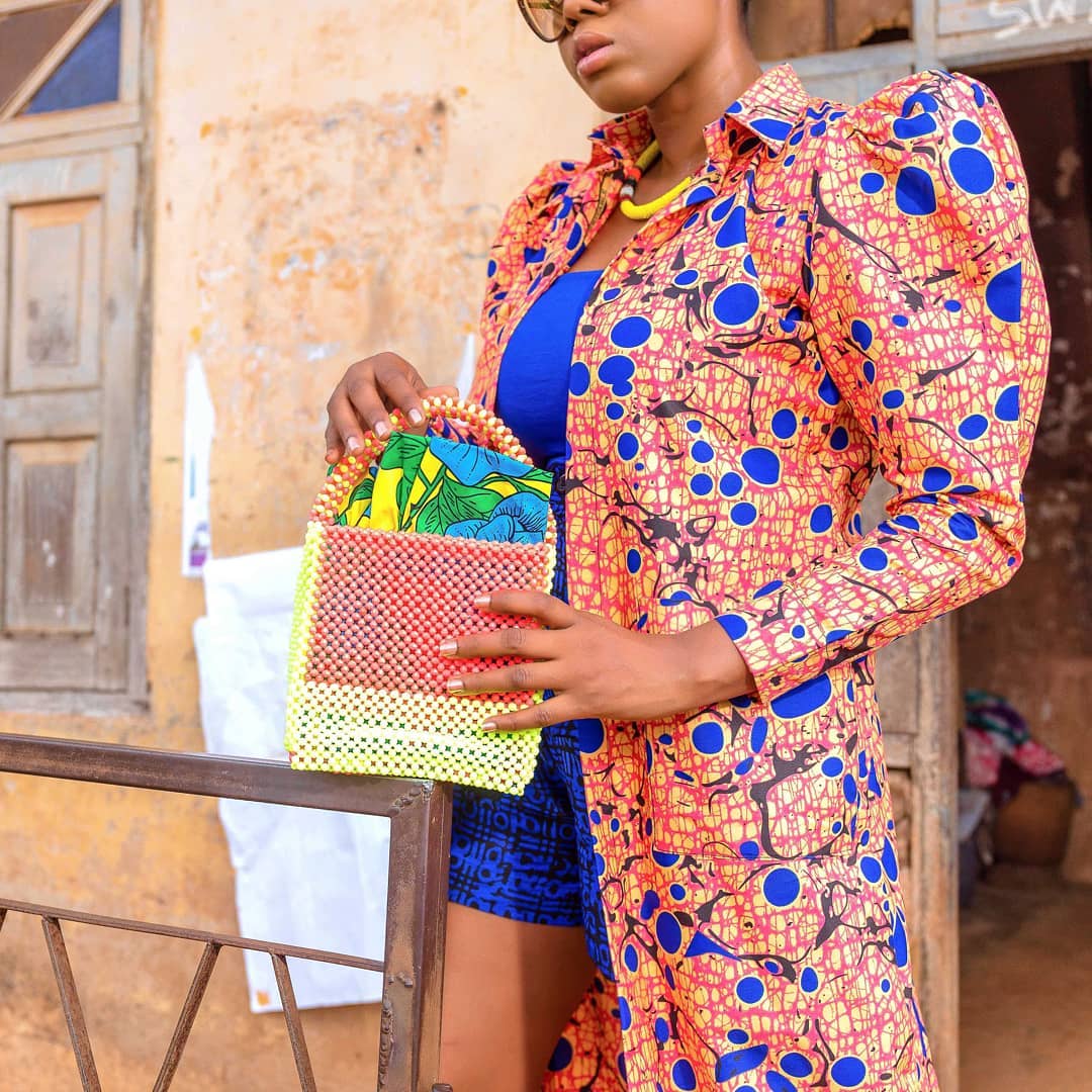 Kimono with Exaggerated Sleeves and Shorts