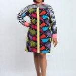 COLOUR BLOCK SHIRT DRESS