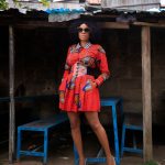 STRIPES AND ANKARA SKATER DRESS