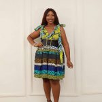 MIXED PRINTS TIE STRAP SKATER DRESS